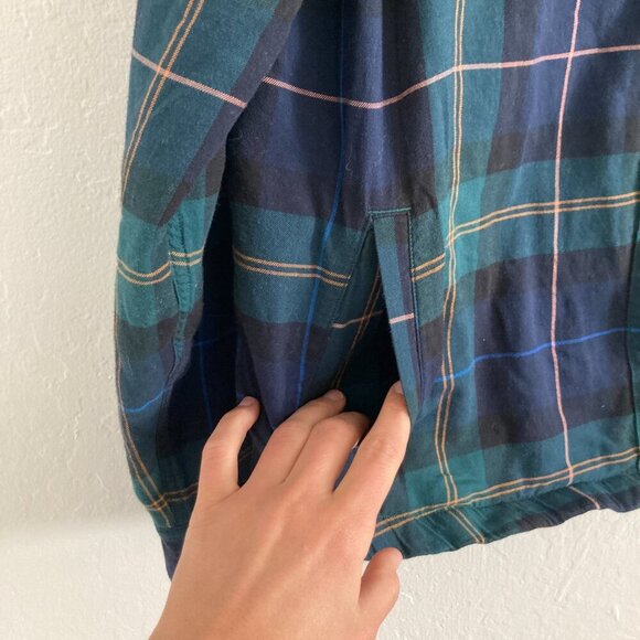 LL Bean Fleece Sherpa Lined Scotch Plaid Flannel Long Sleeve Snap Chore Shirt - Picture 5 of 12